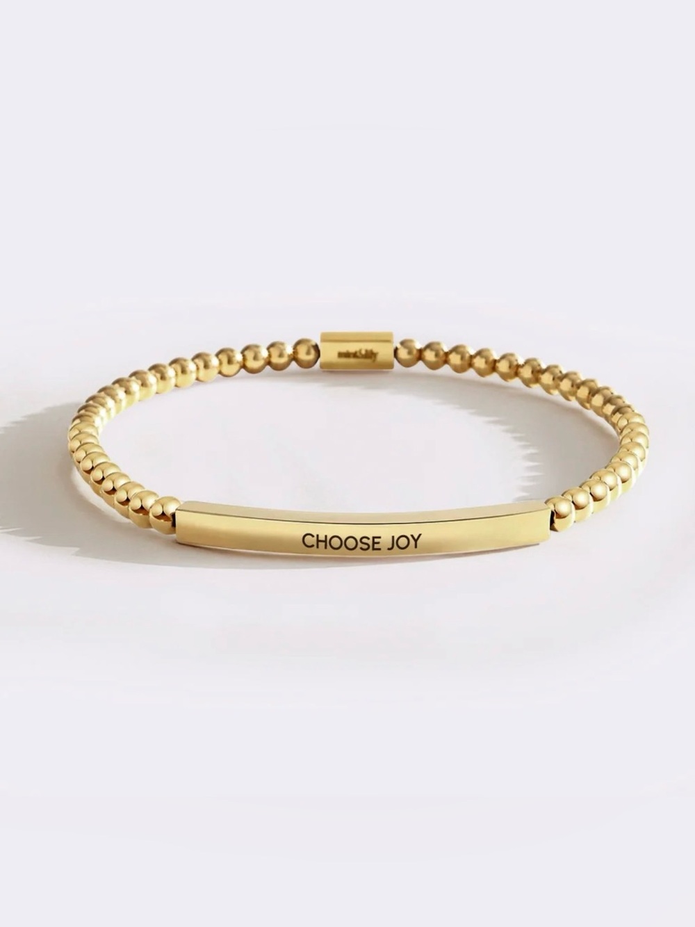 Mint&Lily Gold 'Choose Joy' Beaded Bar Bracelet